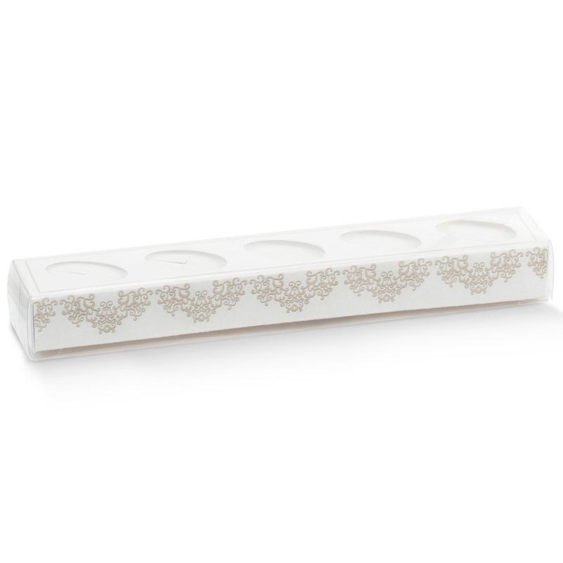 Geschenkverpackung Schachtel Gastgeschenk in Weiß für Mandelkonfetti Hochzeitsmandeln